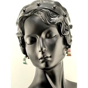 Native American "MY" Sterling Silver Opal Stud Earrings